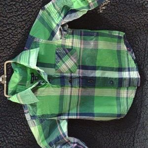 Baby Gap babyGap 12-18 month button down shirt plaid long sleeve roll up